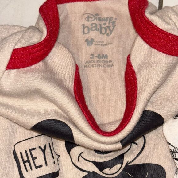 Three Piece Set Mickey Mouse Baby Boy Bodysuit Set - Picture 3 of 4